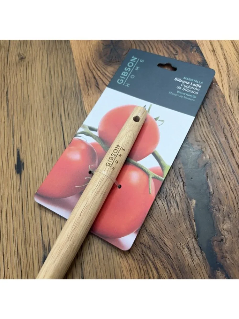 Gibson Home Marisela Silicone Ladle With Wooden Handle New